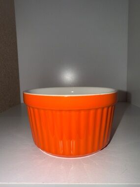 5 for $10 Orange and white Ceramic dish.